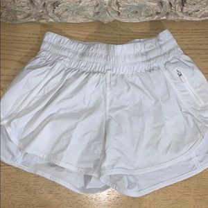 White Lululemon tracker shorts